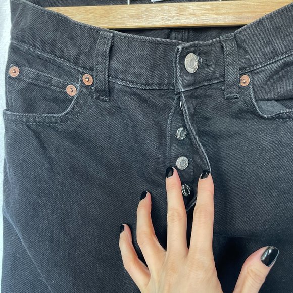 Zara 90s full length wide leg black jeans - Picture 5 of 5